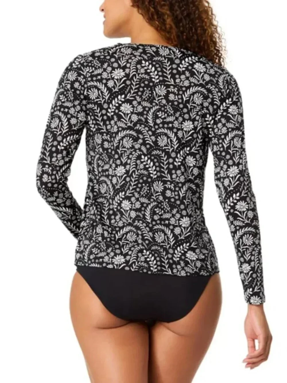 Lands' End Women's Sun Shirt UPF 50 Sun Pro Long Sleeve Crew Neckline Black XXL